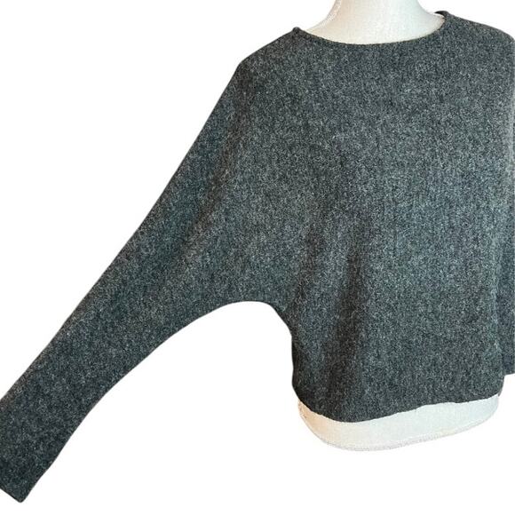 H&M charcoal gray high neck sweater relaxed casual neutral preppy oversized - Picture 2 of 6